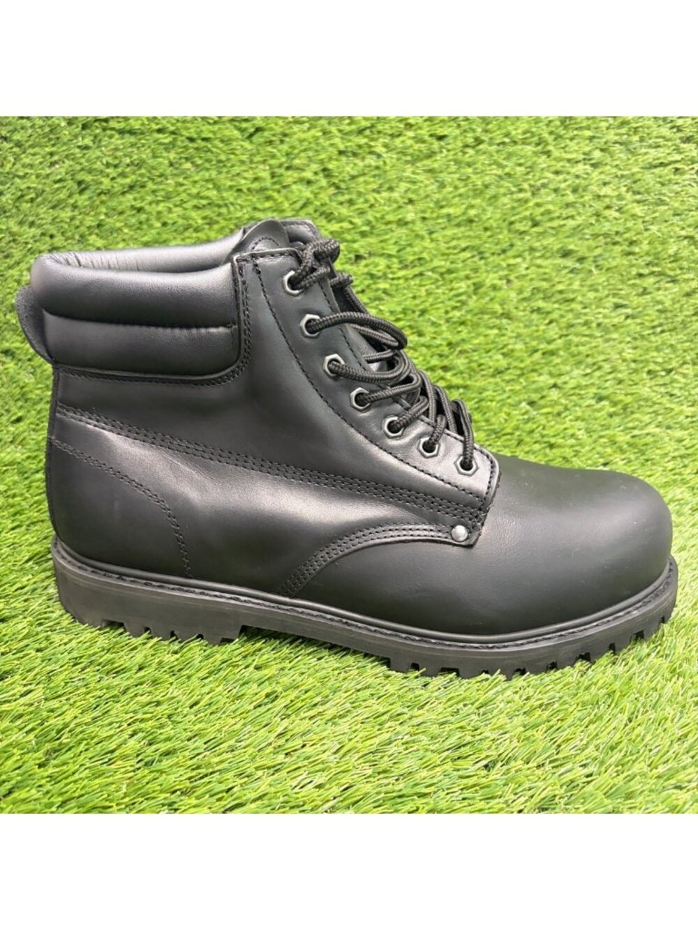 Lehigh 6" Slip-Resistant Mens Size 14E Black Leather Steel Toe Safety Work Boots
